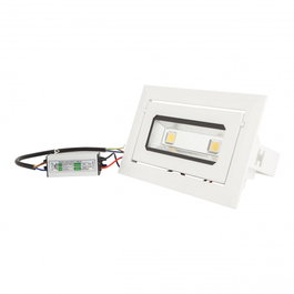 Foco Downlight LED Rectangular Basculante 20W 6000K Blanco Frío