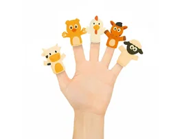 Imaginovo Marionetas de Dedos Tiny Tales PVC - Set de 5 Personajes de Granja, Estimula Imaginación y Lenguaje para Niños +3 Años