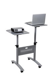 nobo Mesa multimedia con ruedas gris