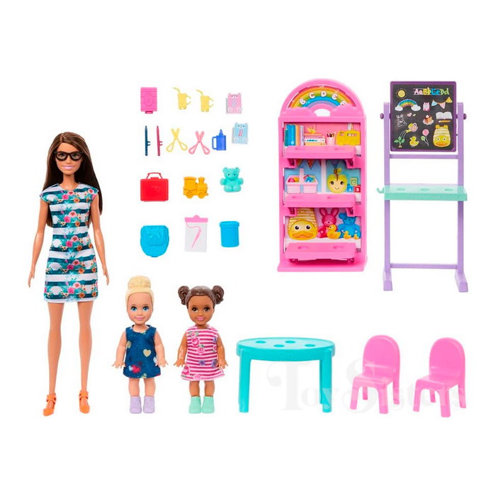 Barbie Muñeca Escuela Infantil con 2 Muñecas y 15 Accesorios para Juego de Roles Barbie Muñeca Escuela Infantil con 2 Muñecas y 15 Accesorios para Juego de Roles