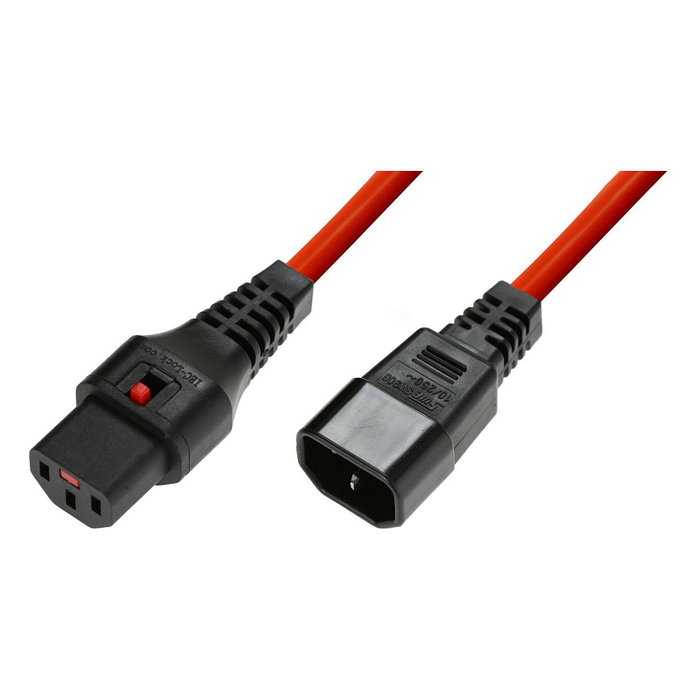 MicroConnect PC1387 Cable de alimentación C13 IEC Lock a C14, 3 m, Rojo MicroConnect PC1387 Cable de alimentación C13 IEC Lock a C14, 3 m, Rojo