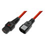 MicroConnect PC1387 Cable de alimentación C13 IEC Lock a C14, 3 m, Rojo