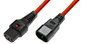 MicroConnect PC1387 Cable de alimentación C13 IEC Lock a C14, 3 m, Rojo