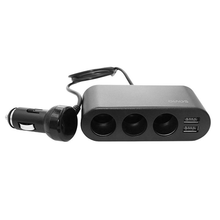 SAVIO Divisor para mechero de coche SA-024 Negro
