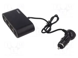 SAVIO Divisor para mechero de coche SA-024 Negro