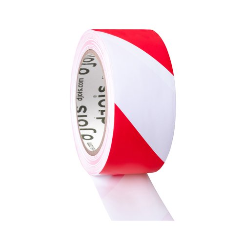 Djois Cinta adhesiva de seguridad para marcaje y señalización de suelo Blanco/rojo 50 mm x 33 m