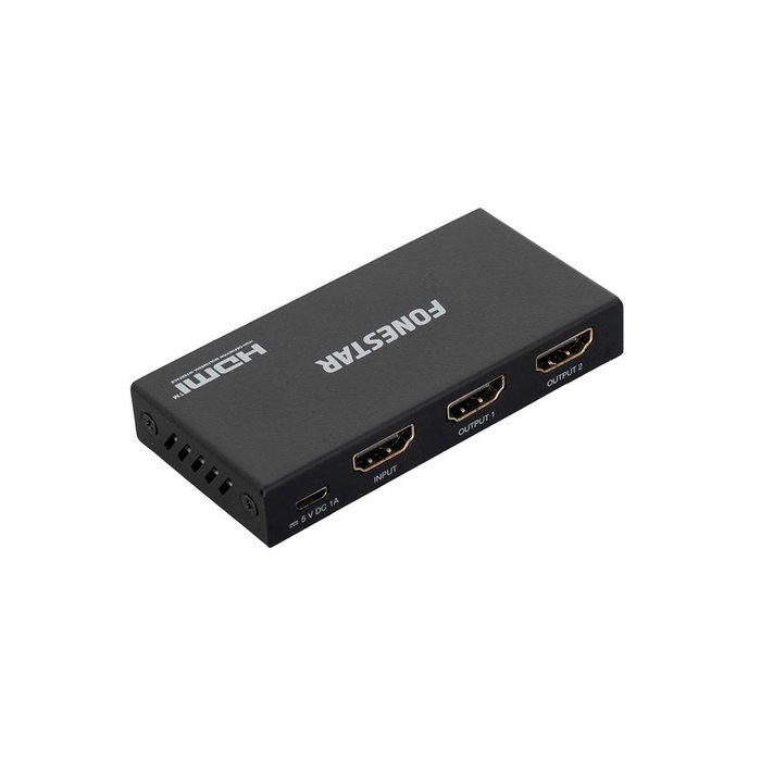 Fonestar sistem Fo - 22S2Ed 1x2 Distribuidor HDMI 2.0 1x2 UHD 4K@60Hz con Down-scaling y HDCP 2.2
