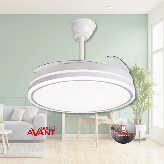 AVANT Ventilador de Techo 42" Retráctil con Motor 30W, LED 36W y Control por App