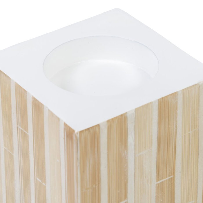Ixia Portavelas Beige Bambú / MDF 10,50 x 10,50 x 10,50 cm