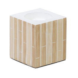 Ixia Portavelas Beige Bambú / MDF 10,50 x 10,50 x 10,50 cm