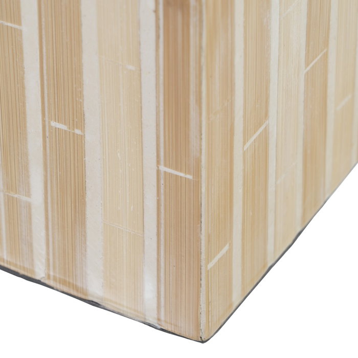 Portavelas Beige Bambú / "Mdf" 10,50 X 10,50 X 10,50 cm (Set de 2)