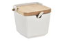 DKD Home Decor Azucarero de Porcelana y Bambú Blanco y Natural