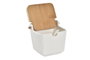 DKD Home Decor Azucarero de Porcelana y Bambú Blanco y Natural
