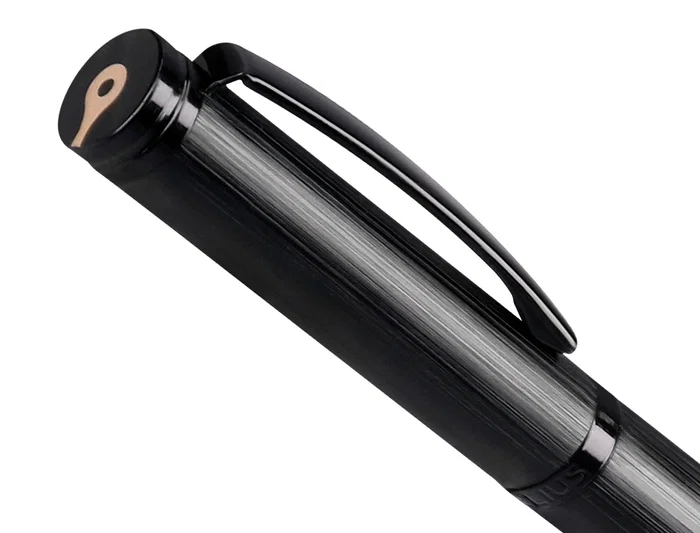 Belius Origen 1995 Bolígrafo Aluminio Textura Cepillada Negro Tinta Azul 0,8 mm Caja Diseño