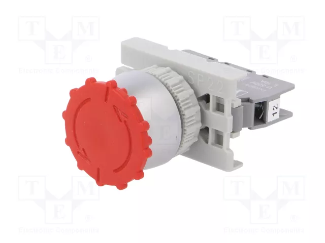 SPAMEL Interruptor de emergencia SP22 rojo 22mm NC