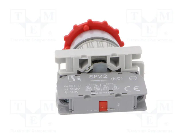 SPAMEL Interruptor de emergencia SP22 rojo 22mm NC
