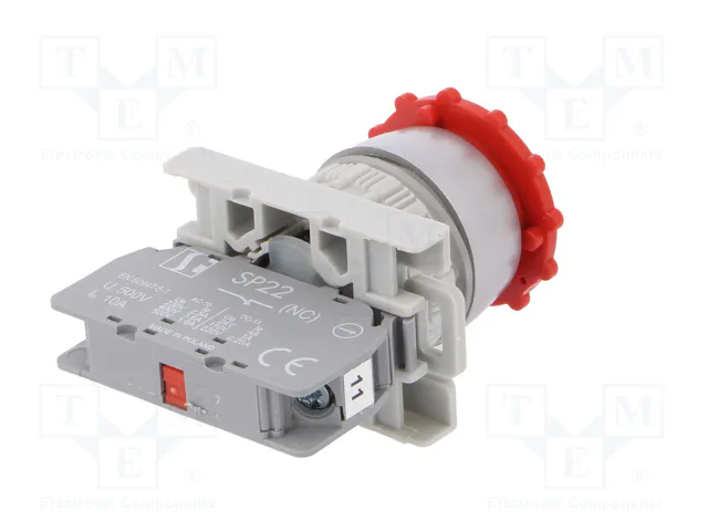 SPAMEL Interruptor de emergencia SP22 rojo 22mm NC