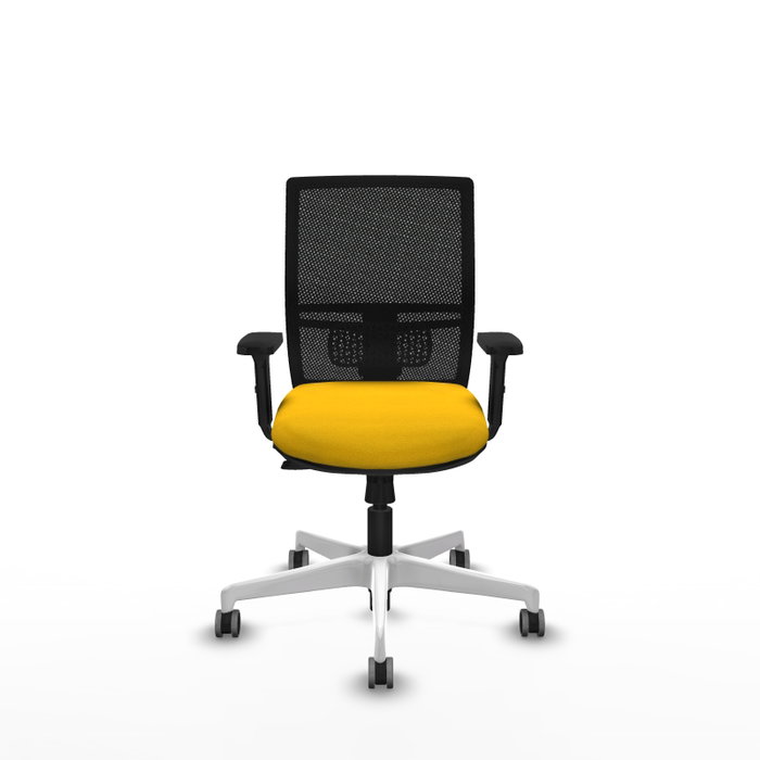 PIQUERAS Y CRESPO Silla de oficina Yunquera con mecanismo Sincro/Traslack, Amarillo y Negro