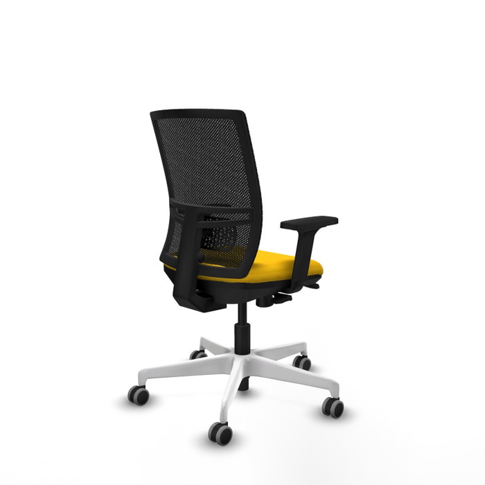 PIQUERAS Y CRESPO Silla de oficina Yunquera con mecanismo Sincro/Traslack, Amarillo y Negro