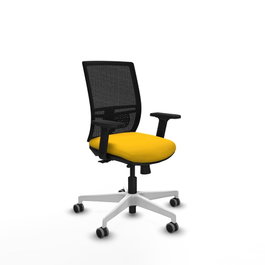 PIQUERAS Y CRESPO Silla de oficina Yunquera con mecanismo Sincro/Traslack, Amarillo y Negro