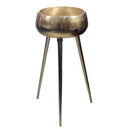 DKD Home Decor Macetero de Aluminio Dorado 46x46x100 cm