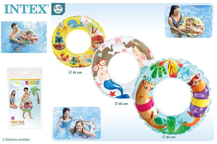 Intex Flotador Transparente 61 cm (6-10 Años) - 3 Modelos Surtidos