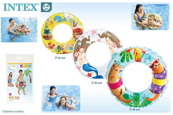 Intex Flotador Transparente 61 cm (6-10 Años) - 3 Modelos Surtidos