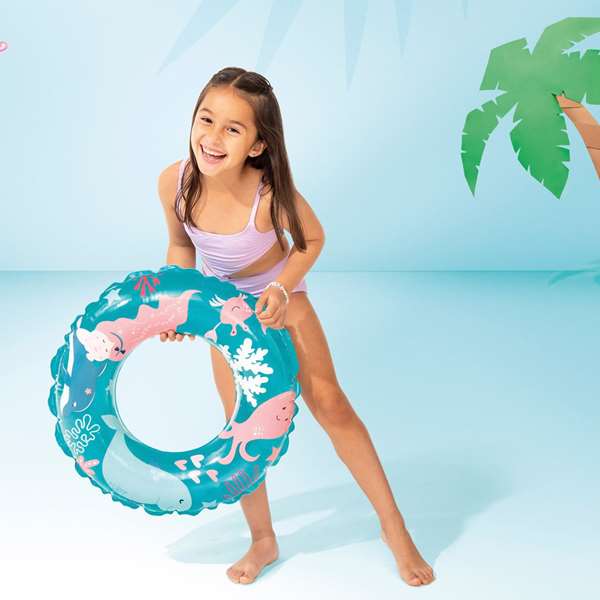 Intex Flotador Transparente 61 cm (6-10 Años) - 3 Modelos Surtidos