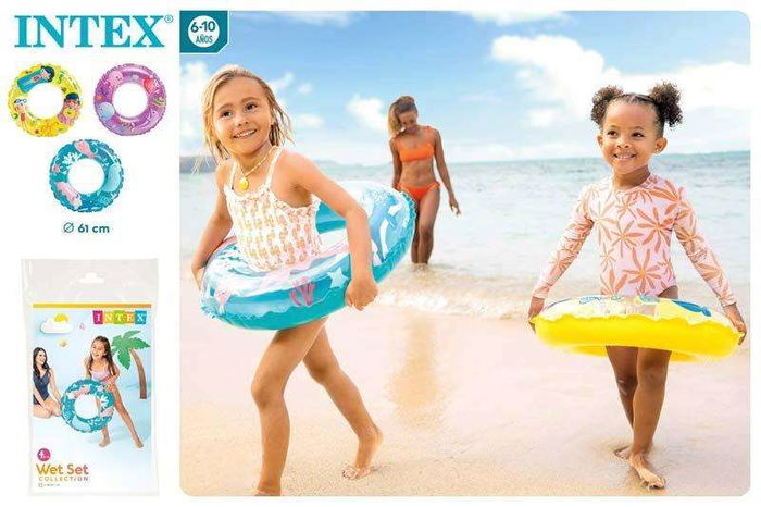 Intex Flotador Transparente 61 cm (6-10 Años) - 3 Modelos Surtidos