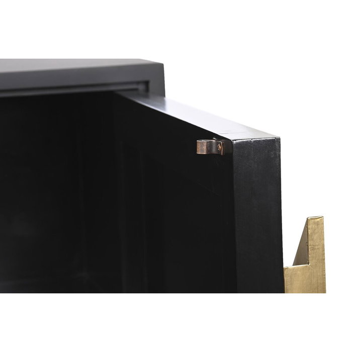 DKD Home Decor Mueble TV Hueso Resina 170x40x50 Taracea Negro