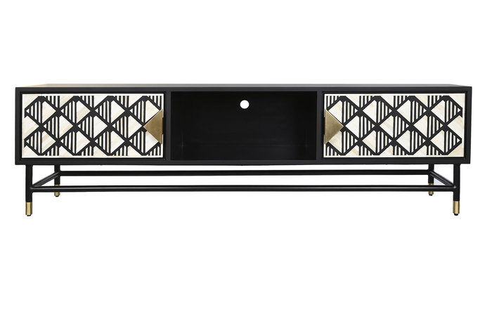 DKD Home Decor Mueble TV Moderno Negro Gris 40 x 50 x 170 cm