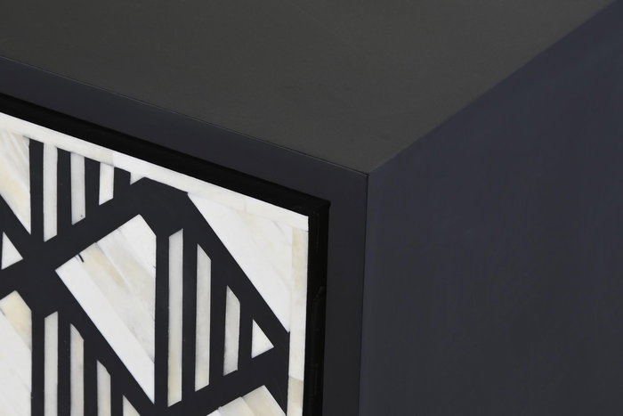 DKD Home Decor Mueble TV Moderno Negro Gris 40 x 50 x 170 cm