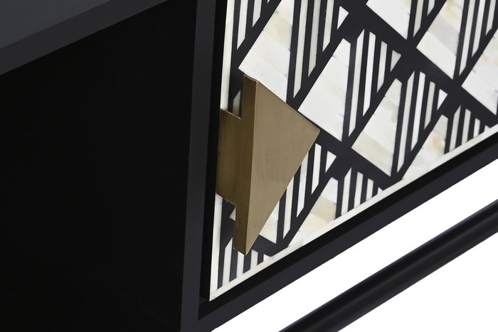 DKD Home Decor Mueble TV Moderno Negro Gris 40 x 50 x 170 cm