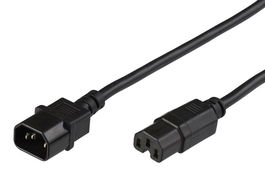 MicroConnect Cable de Extensión C14 a C15, 3m - Ideal para Centros de Datos y Fuentes de Alimentación de Ordenador