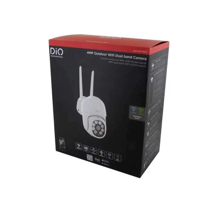 Dio Connected Home DIO5411478346999 Cámaras para Exteriores Juego de 2 Rotación con Cable Doble Banda 4 MP