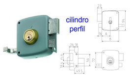 MCM Cerradura de Sobreponer 2525P-100-IZQDA Pintada con Cilindro de Perfil