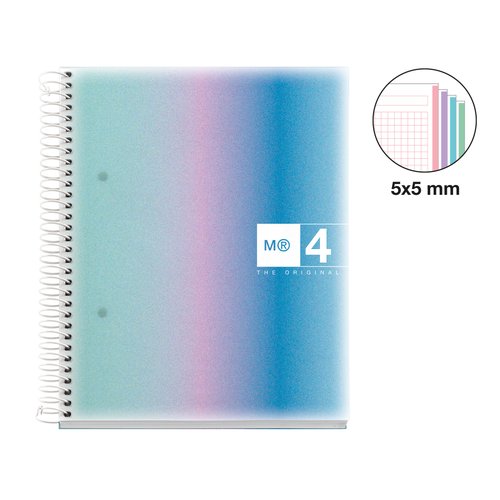 Bloc Miquelrius Aurora Notebook 4 Micro.Tapa Pp A5 120H 70Gr Cuadric.5X5 Santorini