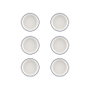Summa Set de 6 Platos Hondos Coupe de Porcelana de 20 cm, Marfil y Azul