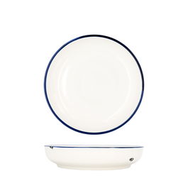 SUMMA Plato Hondo Alacena Azul, Decorado, Porcelana, Diámetro 20 cm x 4 cm Alto, Apto Lavavajillas (Set de 6)