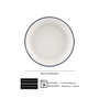 Summa Set de 6 Platos Hondos Coupe de Porcelana de 20 cm, Marfil y Azul