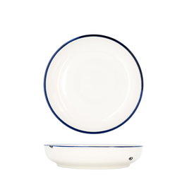 Summa Set de 6 Platos Hondos Coupe de Porcelana de 20 cm, Marfil y Azul