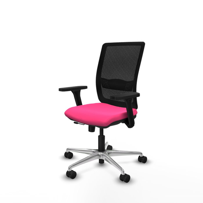 PIQUERAS Y CRESPO Silla de oficina Haches con mecanismo Sincro/Traslack Rosa y Negro