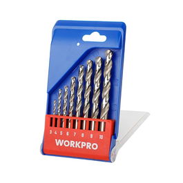 Workpro Juego de Brocas para Metal HSS4341, 8 Piezas Ø3-10 mm