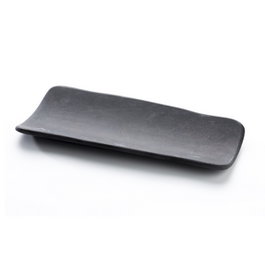 Summa Premium Supiedra Teja Negra, Tabla de servir de mármol y piedra, 22x11 cm, Color Negro (Set de 6)