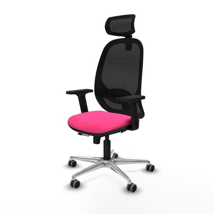 PIQUERAS Y CRESPO Silla de oficina Cilanco Rosa y Negro con mecanismo Sincro/Traslack