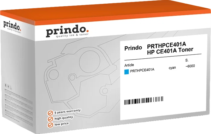 Prindo Tóner Cian PRTHPCE401A Classic ~6000 Páginas para HP CE401A (507A) Prindo Tóner Cian PRTHPCE401A Classic ~6000 Páginas para HP CE401A (507A)