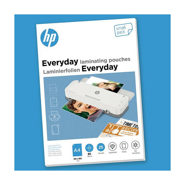 HP Láminas de plastificación Everyday A4 80 micras, 25 unidades