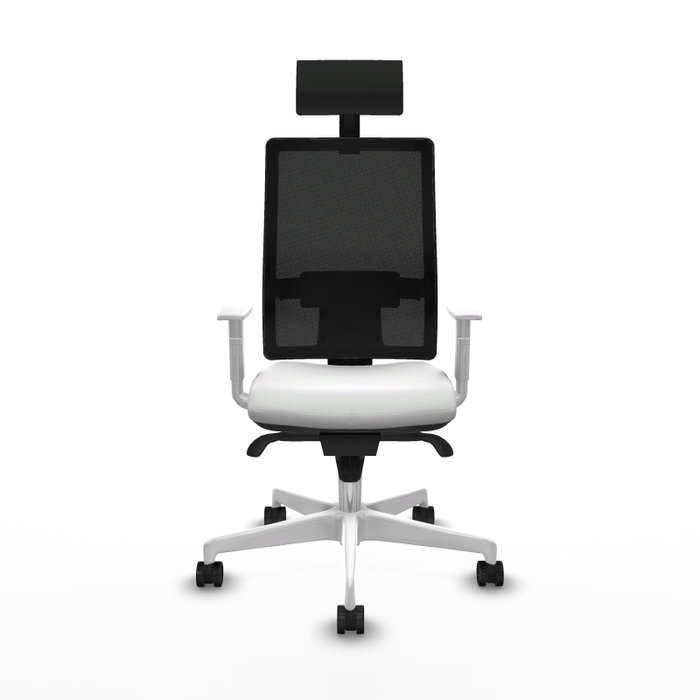 PIQUERAS Y CRESPO Silla de oficina Horna con mecanismo Sincro, Blanco y Negro