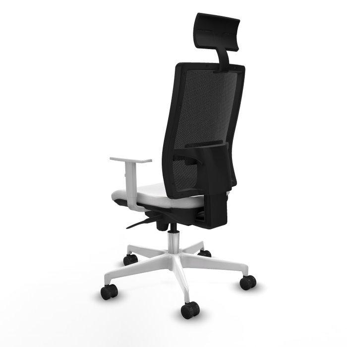 PIQUERAS Y CRESPO Silla de oficina Horna con mecanismo Sincro, Blanco y Negro