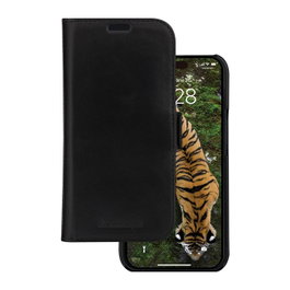 Dbramante1928 Funda Lynge con tapa para iPhone 15 Pro - Cuero de grano entero negro